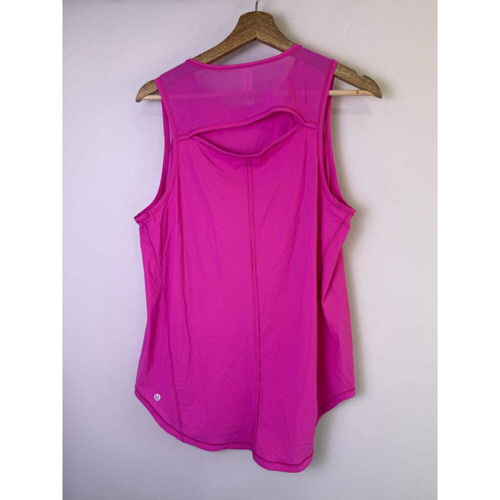 Lululemon Hot Pink Mesh Back Run Tank Top Size 10 Athletic Sleeveless - Picture 5 of 6